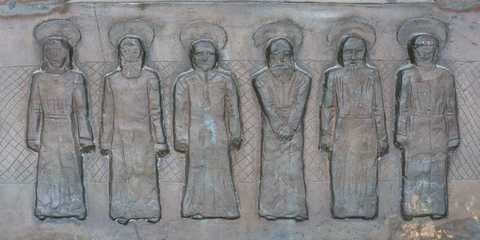 Schaffhausen - Bronzetür mit den vier Evangelisten