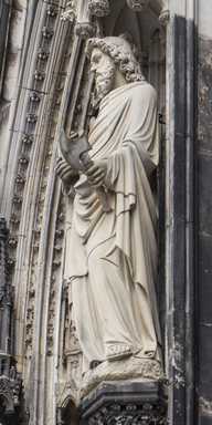 Köln - Statuen am Westfassade des Kölner Doms